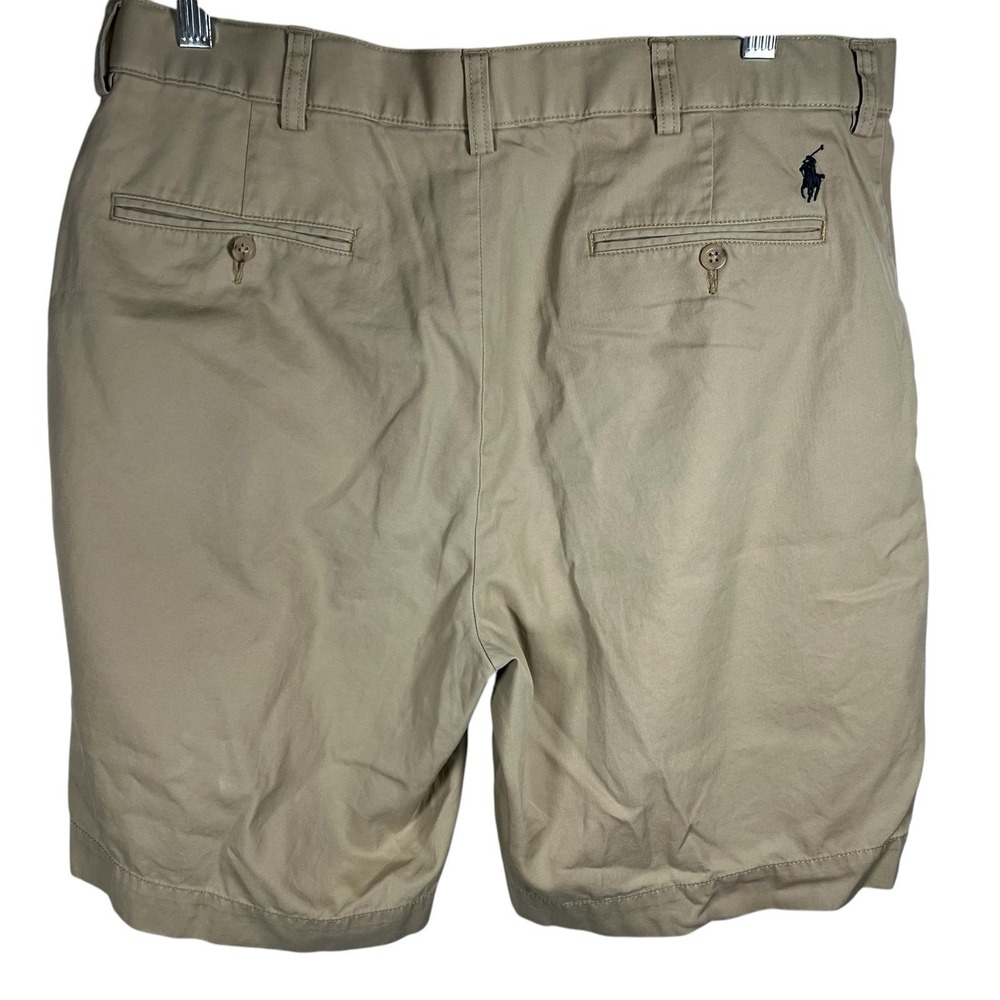 Polo Ralph Lauren Prospet Men 34 Cotton Khaki Flat Front Chino Shorts - Picture 2 of 7